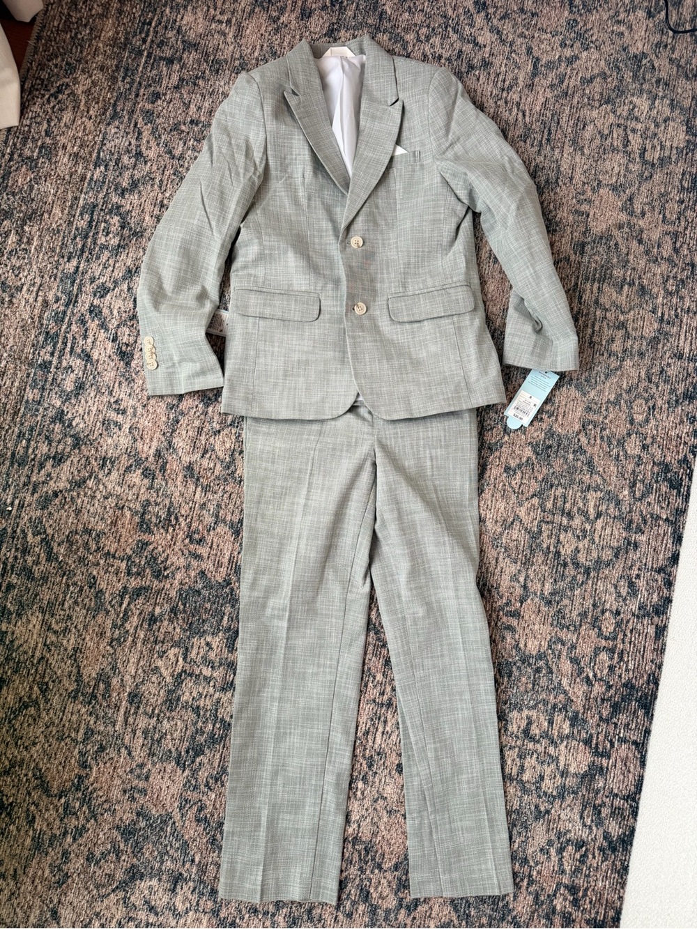 Cat & Jack Boys Light Green Plaid Suit Set
